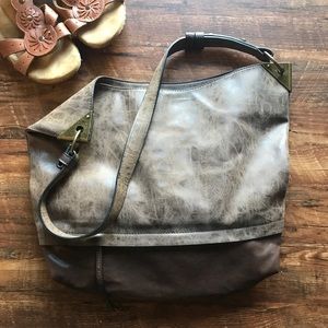 Brown vegan leather large purse